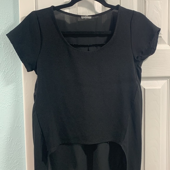 Black Charlotte Russe Hi Low Blouse - Picture 2 of 10